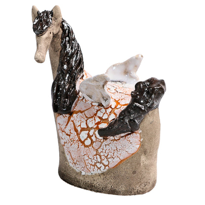 Handmade Ceramic Figurine of Stunning Pegasus with White Wings