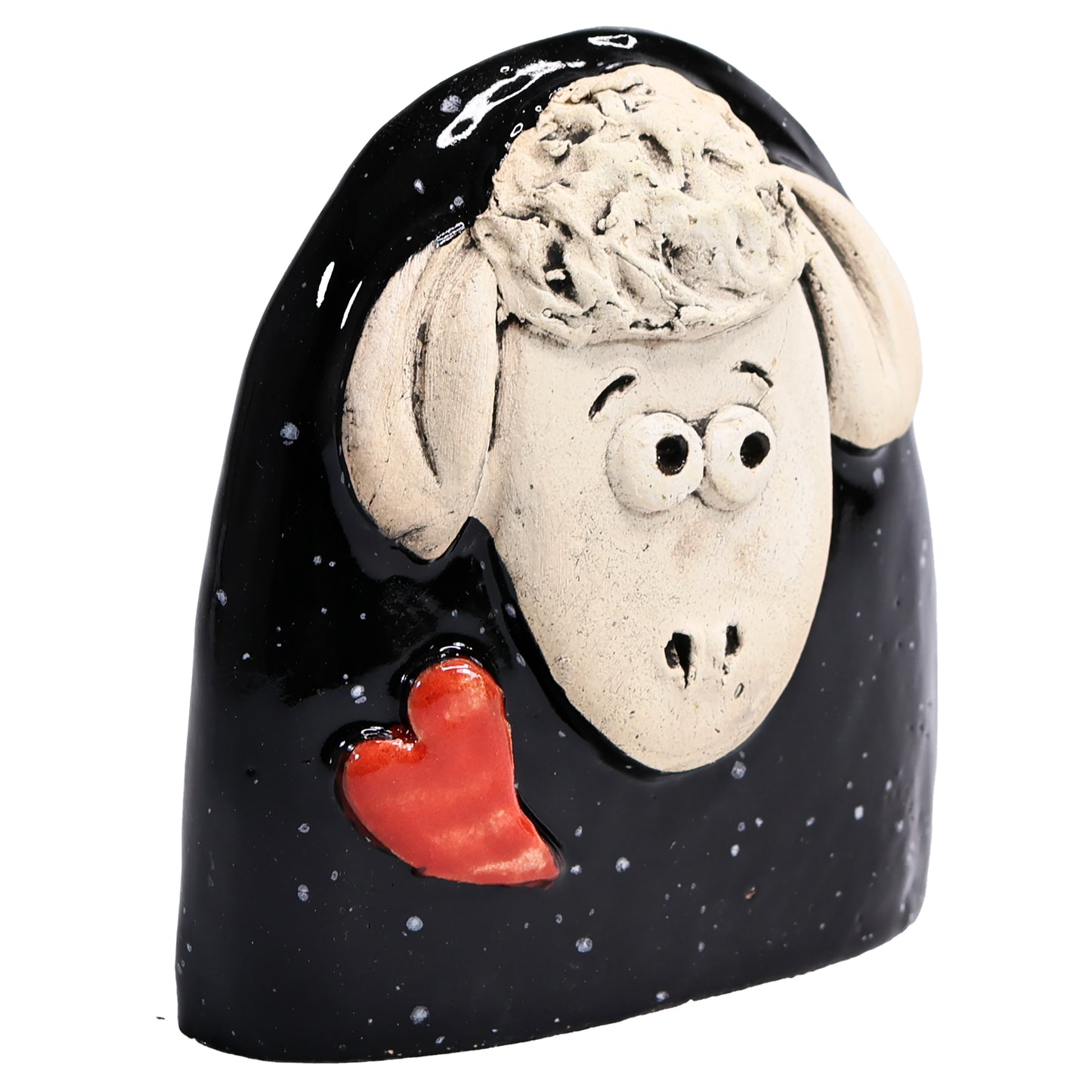 Charming Character of Handmade Ceramic Sheep with Love Heart